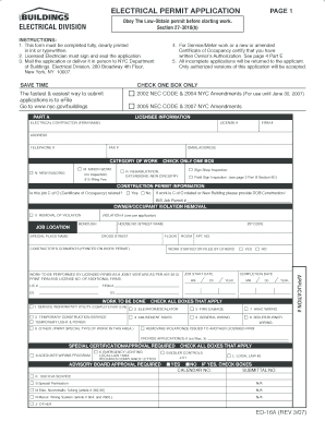 New York City Electrical Permit Application