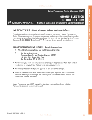 Kaiser Permanente Senior Advantage Election Form