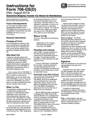 Form 706-GS(D) Generation-Skipping Transfer Tax Return