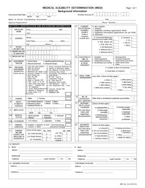 Medical Eligibility Determination Form