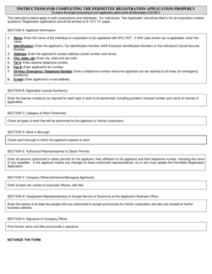 Permittee Registration Application