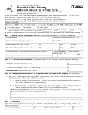 New York Nonresident Real Property Estimated Income Tax Form