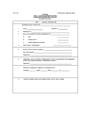 Small Claims Assessment Review Petition