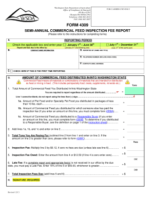 Washington State Commercial Feed Inspection Fee Report