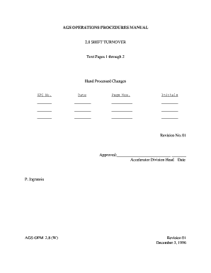 Shift Turnover - bnl