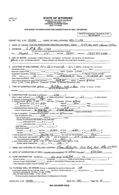 Wyoming Well Completion Form