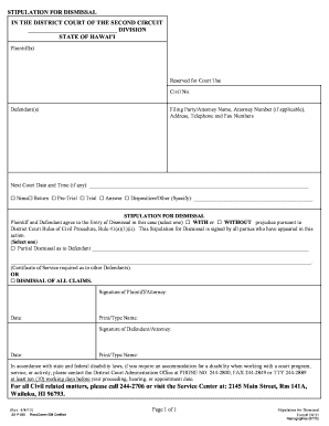 Stipulation for Dismissal