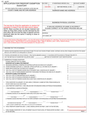 Georgia Freeport Exemption Application