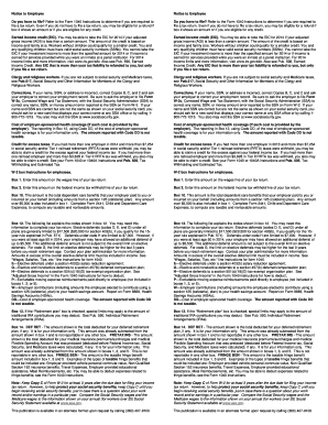 W-2 Form Instructions for Employees