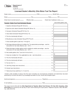 Ohio Motor Fuel Tax Report