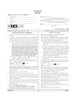 Music Examination Form