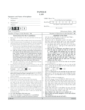 Law Exam Answer Sheet