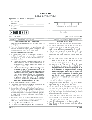Folklore Examination Paper