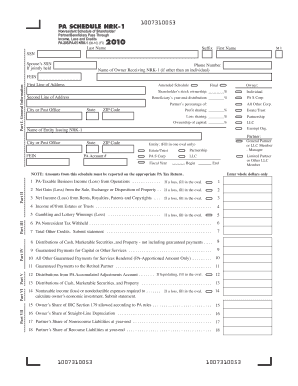 PA Schedule NRK-1 Nonresident Shareholder Form