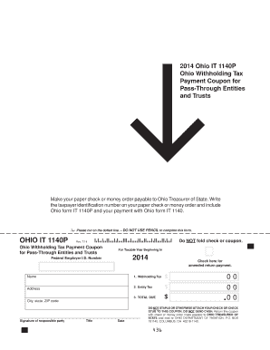 Make your paper check or money order payable to Ohio Treasurer of State - tax ohio