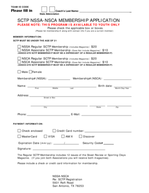 SCTP Membership Application