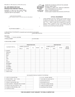 California Oil and Dissolved Gas Production Report