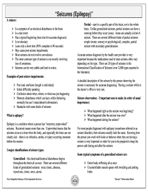 Seizure Observation Sheet