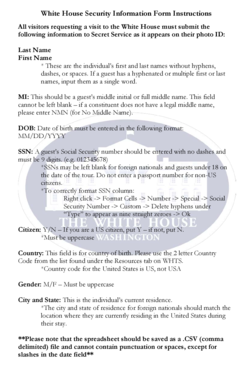 White House Security Information Form