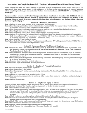 Nys workers' compensation disability rating chart - Instructions for Completing Form C-2, Employer's Report of Work ... - wcb ny