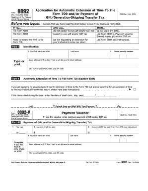 Form 8892 Gift/Generation-Skipping Transfer Tax