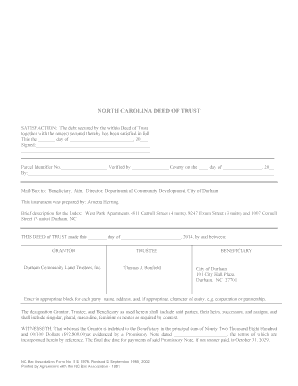 North Carolina Deed of Trust Satisfaction