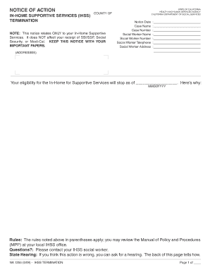 California IHSS Termination Notice