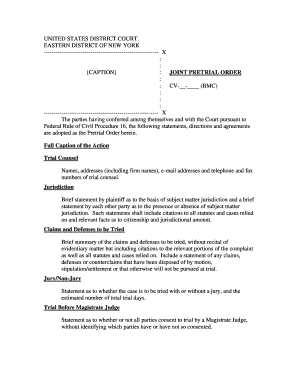 Joint Pretrial Order