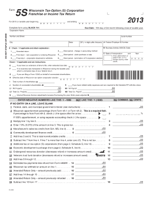 Wisconsin Tax-Option S Corporation Franchise or Income Tax Return
