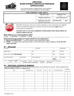 Arkansas Home Energy Assistance Program Application