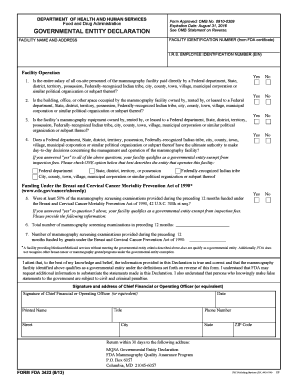 Governmental Entity Declaration Form