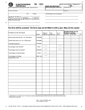 Swedish Periodicals Shipping Form