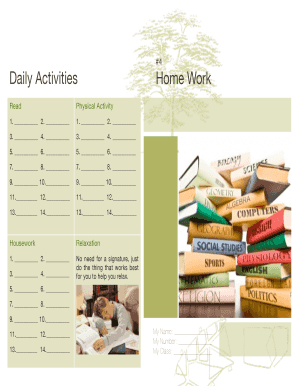 Daily Activities Home Work