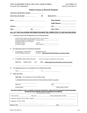 New Hampshire Patient Access to Records Request