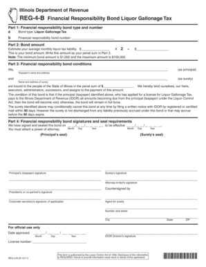Illinois Liquor Gallonage Tax Bond Form