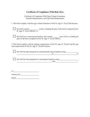 Certificate of Compliance With Rule 32(a)