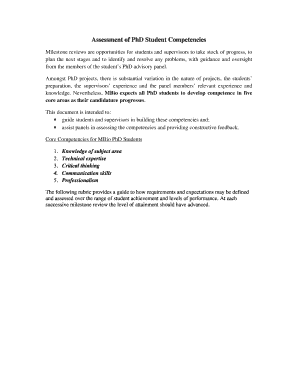 Assessment of PhD Student Competencies