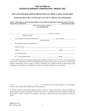 California Mental Health Record Protection Declaration