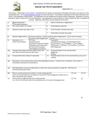 Utah Special Use Permit Application