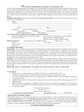 American Orthopsychiatric Association CE Registration Form