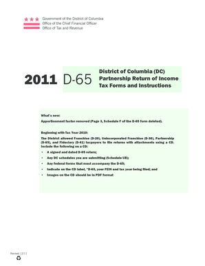 DC D-65 Partnership Return of Income