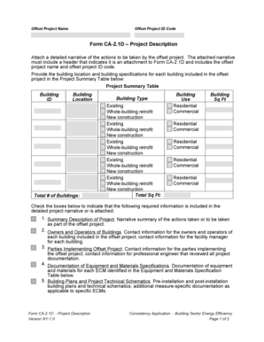 Form CA-2.1D - Project Description