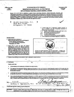 NRC Form 483 Registration Certificate