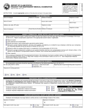Indiana Worker's Compensation Claim Status Report