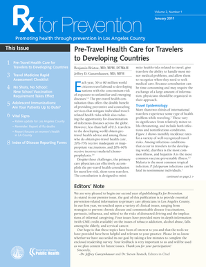 Pre-Travel Health Care for Travelers to Developing Countries Article - publichealth lacounty