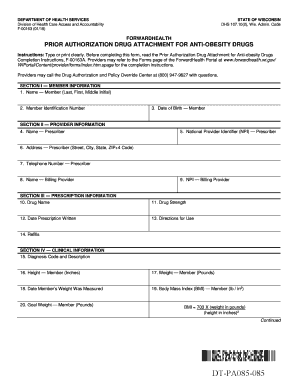 Prior Authorization Drug Attachment for Anti-Obesity Drugs