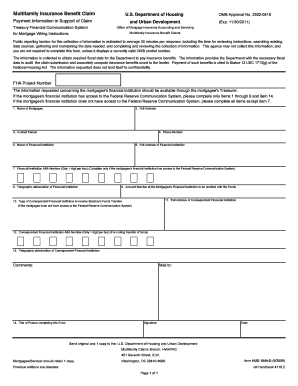 Multifamily Insurance Benefit Claim Form