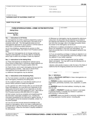California Crime Victim Restitution Form