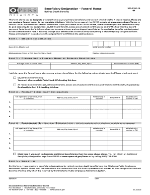 Beneficiary Designation for Funeral Home