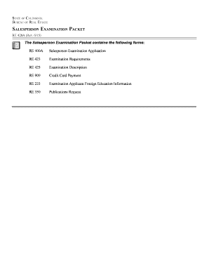 California Salesperson Examination Packet